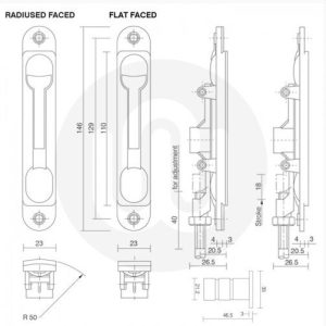 Axim Style Flush / Shoot Bolts
