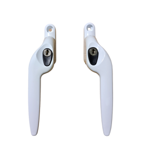 White 15mm Non Locking Espag Handle ( Black Button )