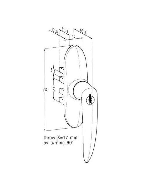 Sobinco Original Fork Window Handle - Non Locking - White - Image 2