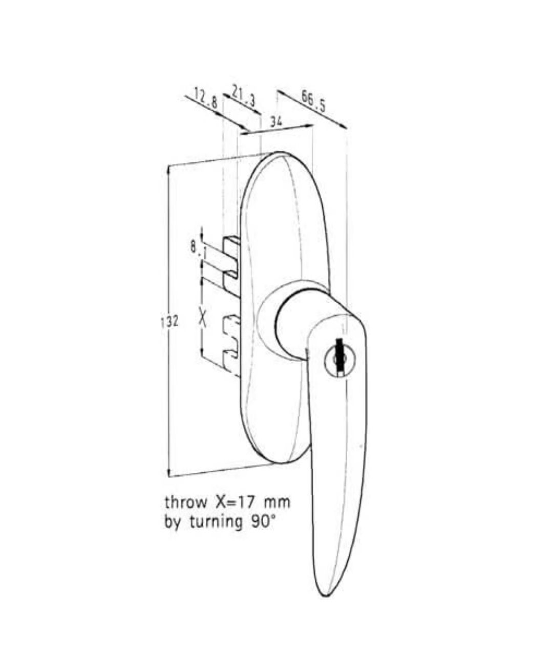 Sobinco Original Fork Window Handle - Non Locking - Grey - Image 2
